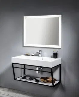 Kúpeľňa SAPHO - FLUT LED podsvietené zrkadlo 900x700, biela FT090