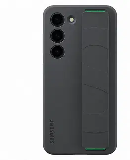 Puzdrá na mobilné telefóny Zadný kryt Silicone Grip Cover pre Samsung Galaxy S23, čierna EF-GS911TBEGWW