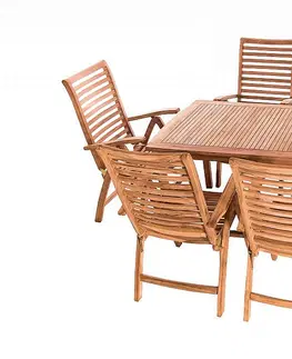 Stolčeky DEOKORK Záhradný pevný stôl obdĺžnik HARMONY 150x90 cm (teak)