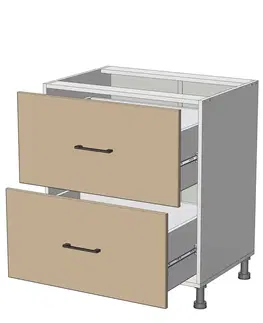 Kuchynské skrinky dolná skrinka so zásuvkami š.70, v.82, Modena LD11S7082, grafit / dub Sonoma