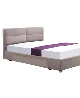Dvojlôžkové postele Posteľ Merida 160 béžová/prírodné