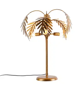 Stolove lampy Stolná lampa v štýle art deco zlatá 3-žiarovka - Botanica