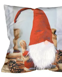 Obliečky Forbyt Vianočná obliečka na vankúšik Škriatok červená, 40 x 40 cm