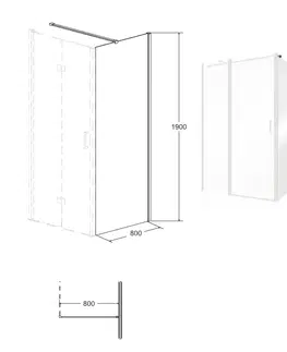 Sprchovacie kúty HOPA - Pevná stena EXO-CH BLACK - FARBA rámu - Čierna, Rozmer A - 100, Rozmer C - 190, Smer zatvárania - Univerzálne Ľavé / Pravé, Výplň - Číre bezpečnostné sklo - 6 mm BCEXOCH100BC