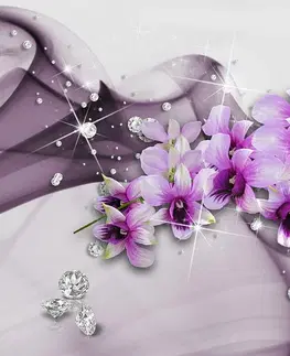 Samolepiace tapety Samolepiaca tapeta fialové kvety na abstraktnom pozadí