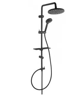 Sprchové sety - povrchová montáž Sprchovacia sada s dažďovou sprchou Rondo Lux Black