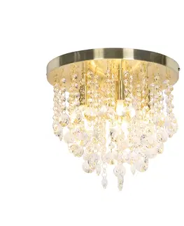 Stropne svietidla Klasické stropné svietidlo zlaté so sklom - Medusa