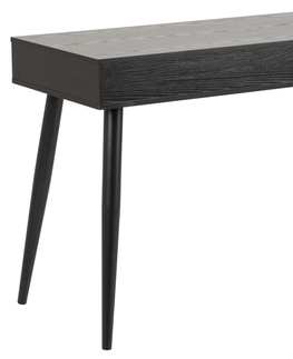 Písacie stoly Dkton Dizajnový písací stôl Nature 110 cm, jaseň -čierny