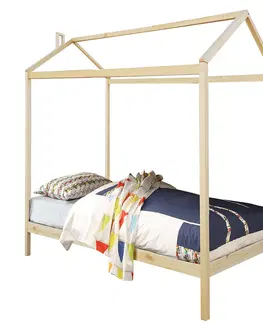 Postele Montessori posteľ, borovicové drevo, prírodná, ATIMAD
