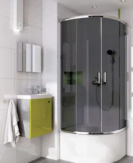 Vane DEANTE - Deep biela - Akrylátová sprchová vanička, polguľatá, 90x90 cm - hlboká KTD_041B