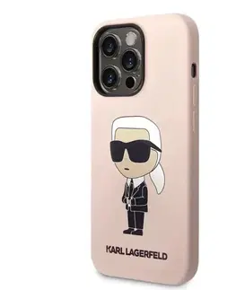 Puzdrá na mobilné telefóny Zadný kryt Karl Lagerfeld Liquid Silicone Ikonik NFT pre Apple iPhone 14 Pro Max, ružová 57983112393