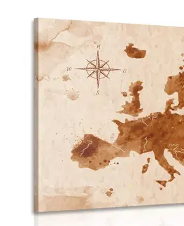 Obrazy mapy Obraz retro mapa Európy