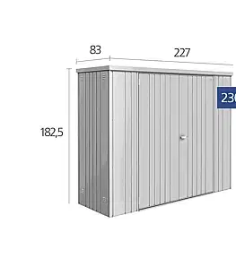 Úložné boxy Biohort Skriňa na náradie Biohort vel. 230 227 x 83 (strieborná metalíza) 230 cm (2 krabice)