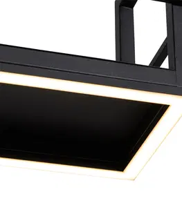 Zavesne lampy Závesné svietidlo čierne s stojanom vrátane LED 3-stupňového stmievania - Cage Rack