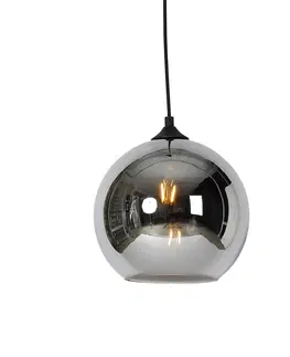 Zavesne lampy Inteligentné závesné svietidlo čierne s dymovým sklom vrátane WiFi A60 - Wallace