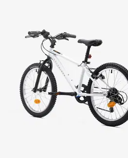 bicykle Detský horský bicykel ST 120 20-palcový 6-9 rokov bielo-oranžový