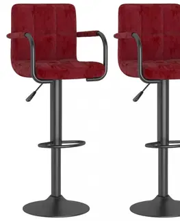 Barové stoličky Barová stolička 2 ks zamat / kov Dekorhome Vínová