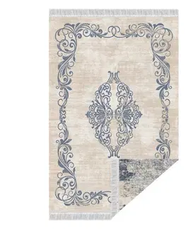 Koberce a koberčeky KONDELA Gazan obojstranný koberec 120x180 cm vzor / modrá