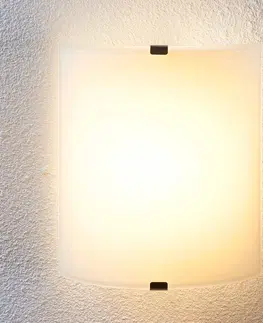 Nástenné svietidlá Lindby Polkruhové nástenné LED svetlo Helmi tienidlo sklo