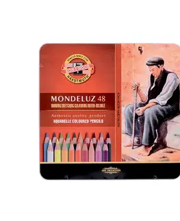 Hračky KOH-I-NOOR - Pastelky Mondeluz, akvarelové, sada 48 ks v plech. boxe