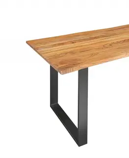 Jedálenské stoly Jedálenský stôl ATHAMÁS divoká akácia Dekorhome 160x90x77cm