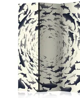 Paravány Paraván Fish Swirl Dekorhome 135x172 cm (3-dielny)