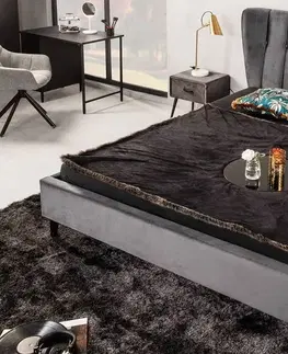 Postele LuxD Dizajnová posteľ Violetta 160 x 200 cm tmavosivý zamat