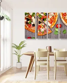 Obrazy jedlá a nápoje 5-dielny obraz pizza