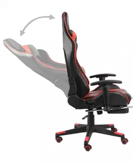 Kancelárske stoličky Herné kreslo s podnožkou PVC / kov Dekorhome Sivá