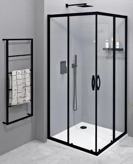 Sprchovacie kúty GELCO - SIGMA SIMPLY BLACK sprchové dvere posuvné pre rohový vstup 900 číre sklo GS2190B