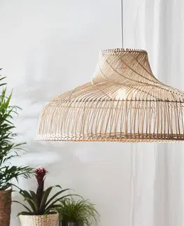 Závesné svietidlá Markslöjd Závesná lampa Bali s ratanovým tienidlom