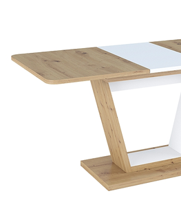 Jedálenské stoly Rozkladací jedálenský stôl NIGEL Signal Dub artisan / bílá