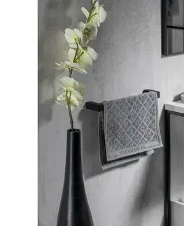 Kúpeľňový nábytok GEDY PI213514 Pirenei držiak uterákov 35 x 6,6 cm, čierna mat