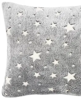 Obliečky 4Home Obliečka na vankúšik Stars svietiaca sivá, 40 x 40 cm