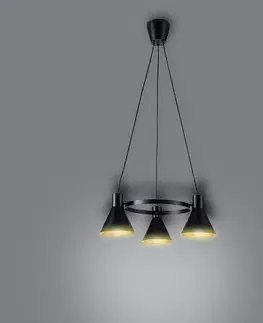 Lampy nad stôl do jedálne More Závesné svietidlo 3x40w E27 Čierna matná