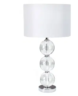 Stolové lampy Searchlight Textilná stolová lampa Bliss, biele tienidlo