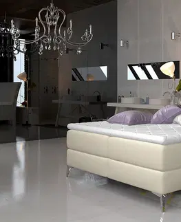 Postele NABBI Amika 160 čalúnená manželská posteľ s úložným priestorom béžová