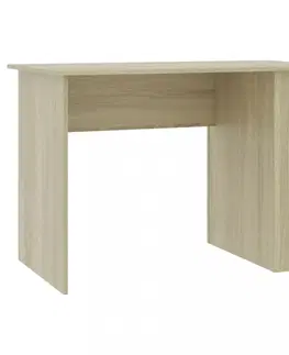 Pracovné stoly Písací stôl s policami 110x60 cm Dekorhome Dub sonoma / biela