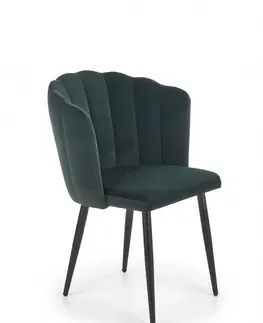Jedálenské stoličky a kreslá Jedálenská stolička K386 Halmar Tmavo zelená