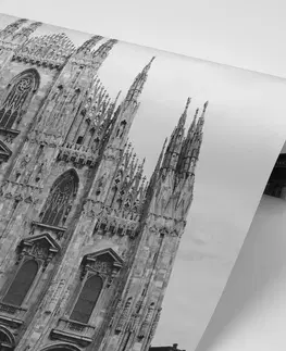 Čiernobiele tapety Fototapeta Milánska katedrála v čiernobielom