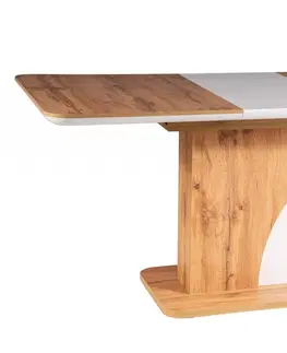 Jedálenské stoly Rozkladací jedálenský stôl SYRIUS Signal Biela / dub wotan