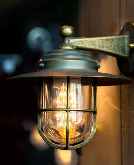 Vonkajšie nástenné svietidlá K.S. Verlichting Vonkajšie nástenné svietidlo Labenne v bronzovej farbe
