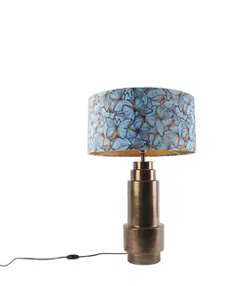 Stolove lampy Stolová lampa bronzová so zamatovým motýlikovým odtieňom 50 cm - Bruut