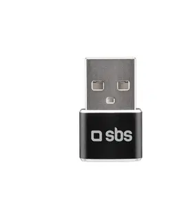 Nabíjačky pre mobilné telefóny SBS Adaptér USB samec/USB-C samica, čierna TEADAPTUSBTC