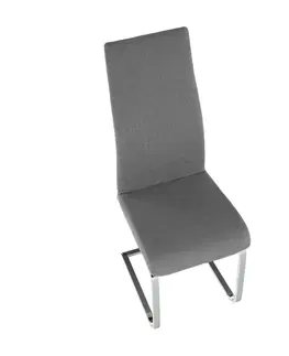 Stoličky Jedálenská stolička, látka tmavosivá/chróm, AMINA