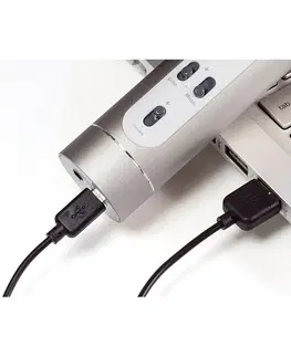 Drevené hračky Teddies Mikrofón karaoke Bluetooth, strieborná, na batérie, s USB káblom