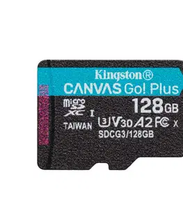 Pamäťové karty Kingston Canvas Go Plus Micro SDXC 128 GB, UHS-I U3 A2, Class 10 - rýchlosť 170/90 MB/s