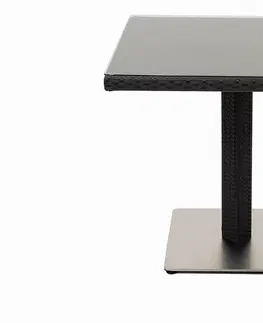 Stolčeky DEOKORK Záhradný ratanový stôl GINA 80x80 cm (čierna)