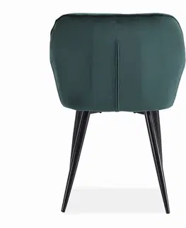 Jedálenské stoličky HALMAR K487 jedálenská stolička tmavozelená / čierna