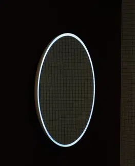 Kúpeľňa SAPHO - FLOAT LED podsvietené zrkadlo, ø 740mm, biela 22574